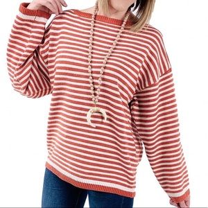 POL Brick Striped Knitted Sweater